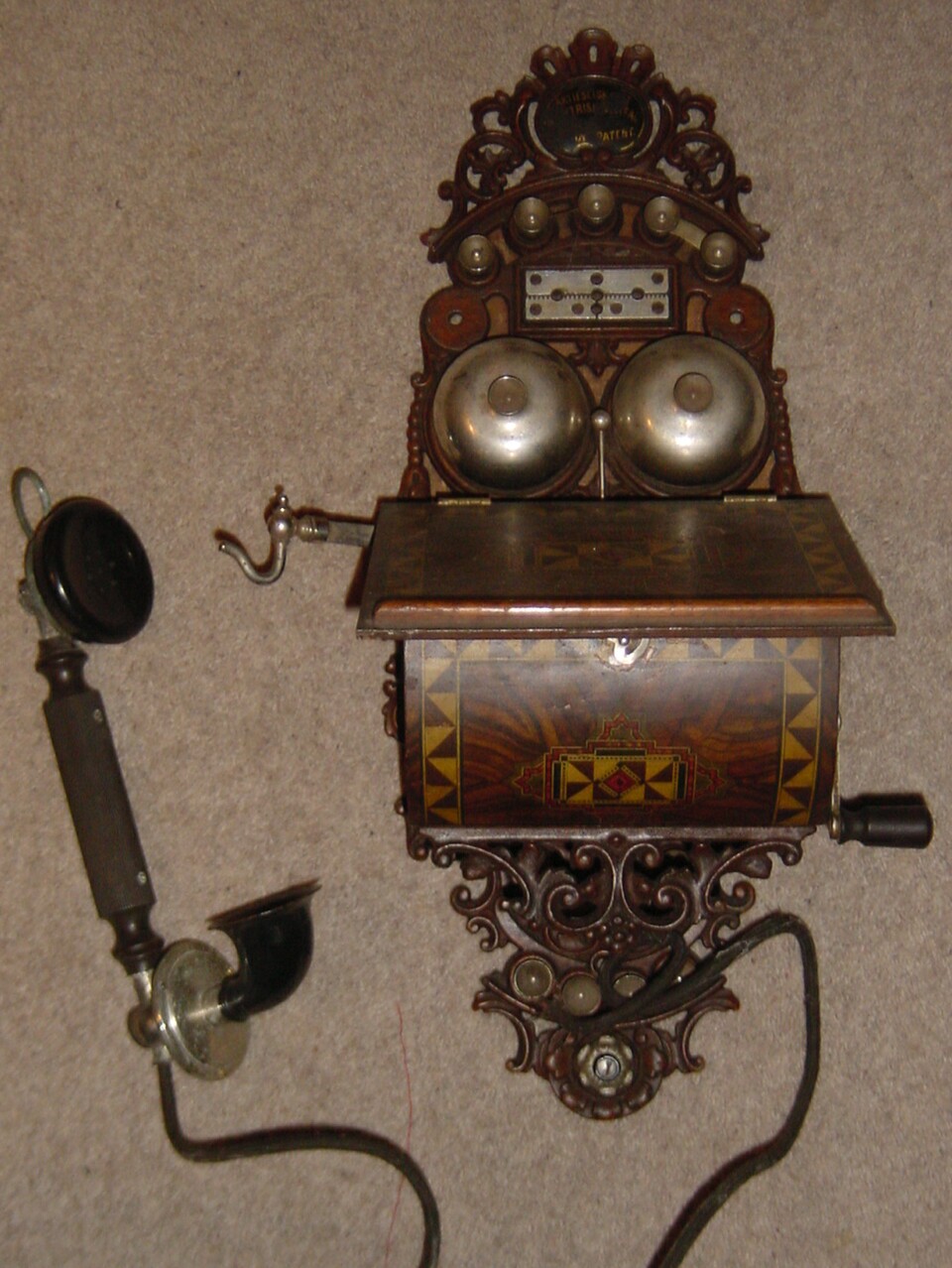 Kristians Kirk wallphone c.1890 Kristians Kirk wallphone c.1890